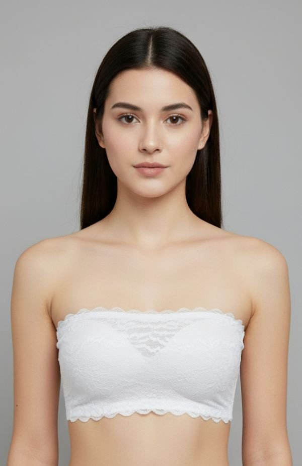 Strapless Lace Bandeau Bra – Padded & Wireless Comfort