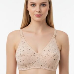 Soft Cotton Non-Padded Bra with Star Print