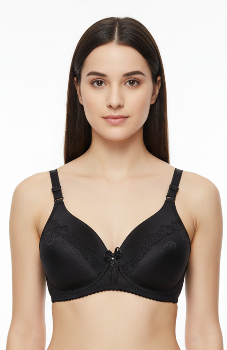 Everyday Comfort Padded Non-Wired Lace Trim Bra